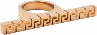 Versace Womens Greca Duster Ring In Gold