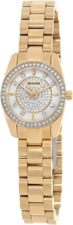 Bulova Crystal Quartz White Dial Ladies Watch and Bracelet Gift Set 98X137