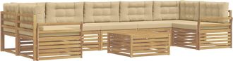 vidaXL Conjunto De Sof&aacute;s De Exterior 8 Uds. Y Beige Vidaxl