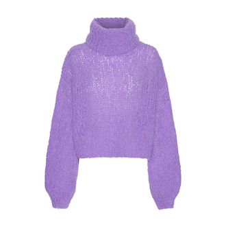 Americandreams Pepper Roll Neck Pullover - Dames - Coltruien - Paars - ONE Size - Wol - Truien & Vesten