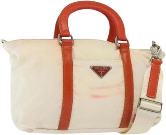 Prada Pre-owned Vintage Nylon Handtas - Dames - Vintage Handtas - Wit - ONE Size - Nylon - Vintage