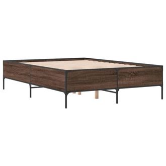 Berkfield Home Durable Bed Frame without Mattress Brown Oak 120x200 cm | Size: Small Double