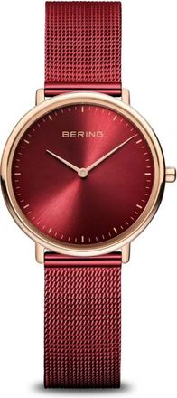 Bering Dameshorloge Ultra Slim 29 mm Mesh Armband 15729-363 - Dames - Horloges - Rood - ONE Size - Accessoires