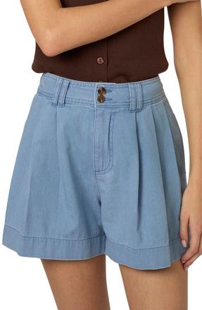 Nobody's Child Albie Pleated Denim Shorts in Blue at Nordstrom, Size 14