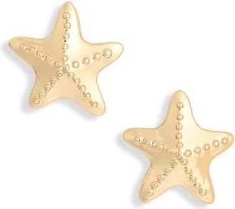 Nordstrom Rack Textured Starfish Stud Earrings in Gold at Nordstrom Rack