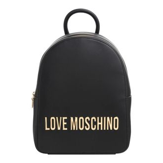 Love Moschino Backpacks, female, Black, Size: ONE SIZE Stylish Lettering Backpack with Logo