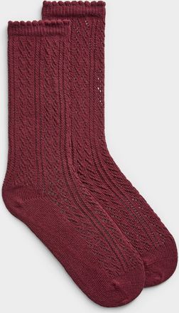 Simons Womens Pointelle-knit socks