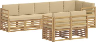 vidaXL Conjunto De Sof&aacute;s De Exterior 8 Uds. Y Beige Poli&eacute;ster Vidaxl