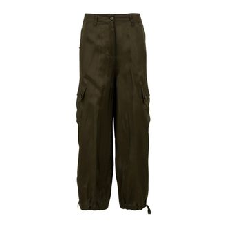 Aspesi Straight Trousers, female, Green, S, Military Style Trousers