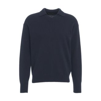 Roberto Collina V-neck Knitwear, male, Blue, Size: L Luxurious Knitwear Polo Sweater Blu