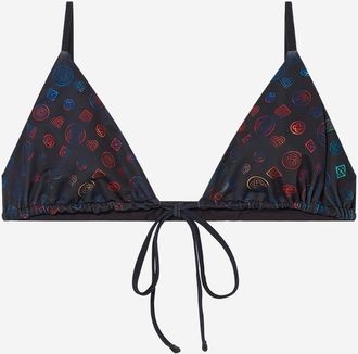 Casablanca Badmode, Dames, Zwart, XS, Polyester, Monogram String Bikini Top