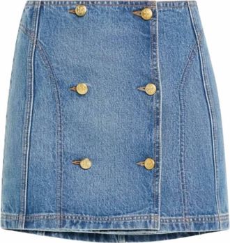 Ulla Johnson Womens Clara Denim Mini Skirt In Danube