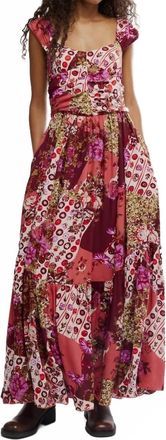 Free People Sasha Maxi Dress In Strawberry Combo