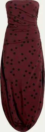Proenza Schouler Nayara Printed Dot Stetch Viscose Dress