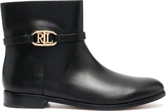 Lauren Ralph Lauren Briela ankle boots - women - Calf Leather/Fabric/Calf Leather - 6.5 - Black