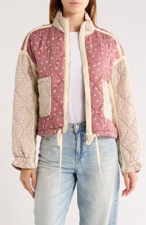 Blank NYC Bloom Bash Quilted Bomber Jacket in Blushing Bloom at Nordstrom Rack, Size X-Small