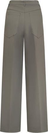 Maison Common Cotton Stretch Wide Leg Trousers in Khaki at Nordstrom, Size 36
