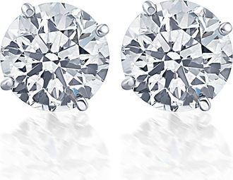Pompeii3 Certified 1/2 Carat (ctw) Natural Diamond Studs in 14K White Gold