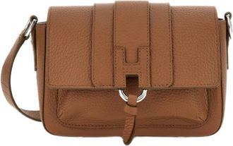 Hogan Textured Hammered Leather Flap Bag