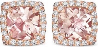 David Yurman Orecchini a bottone Petite Chatelaine in oro rosa 18kt con morganite e diamanti (5mm)