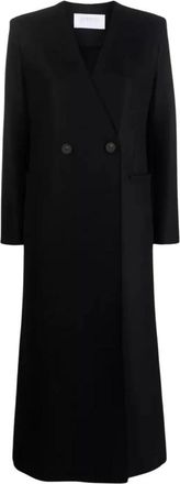 Harris Wharf London Pressed Wool Coat - Dames - Mantel - Zwart - XS - Leer - Jassen