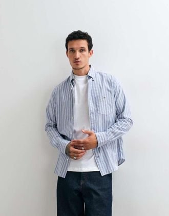 GANT Camicia Oxford classica blu a righe vestibilit&agrave; classica