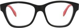 Alexander McQueen 52mm Square Optical Glasses in Black Black Transparent at Nordstrom Rack