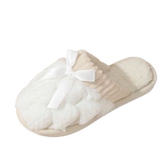 Generic Ladies Slippers Ladies Fashion Winter Warm Solid Color Headed Flat Bottom Footwear For Her And Him Home Indoor Anti Slip Plush Clogs Cozy Slippers For