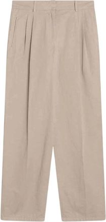 The Row Wijde broek - Dames - Wijde Broeken - Beige - M - Katoen - Broeken