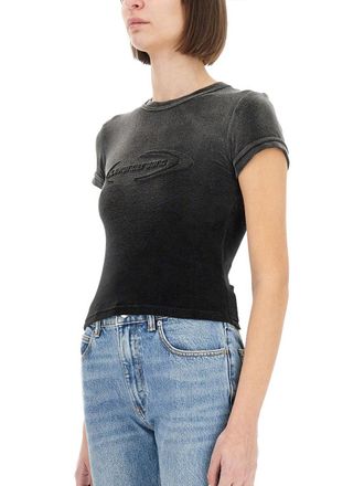 T Alexander Wang Slim Fit Logo T-Shirt - Black
