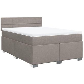 vidaXL Vidaxl - Cama Box Spring Con Colch&oacute;n Tela Gris Taupe 160x200 Cm