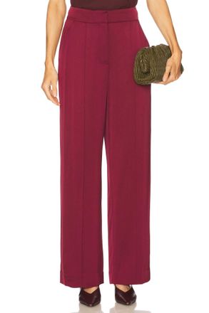 SIMKHAI Kyra Wide Leg Trouser Pants In Cranberry