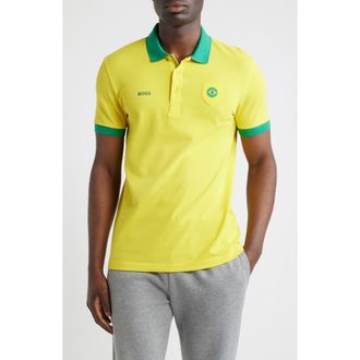BOSS Lux Paddy Cotton Polo in Brazil at Nordstrom, Size Xx-Large