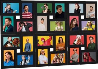 vidaXL Marco De Fotos Collage Para Foto De 24x(13x18 Cm) Negro Mdf Vidaxl