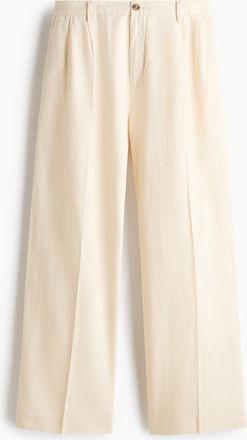 H&M Hose aus Leinenmix in Loose Fit - White