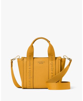 Kate Spade New York Womens Kip Pebbled Leather Mini Tote - Yellow - One Size