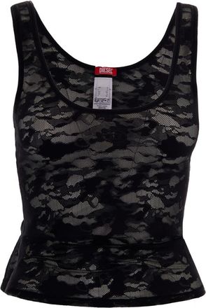 Diesel Black Camo Scoop Neck Top