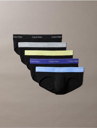 Calvin Klein Mens Icon Cotton Stretch 5-Pack Hip Brief - Multi - XL