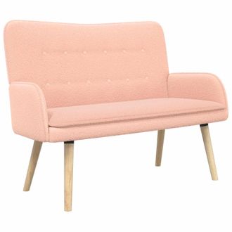 vidaXL Sof&aacute; De 2 Plazas Rosa 115 X 61 X 87 Cm Boucl&eacute; Vidaxl