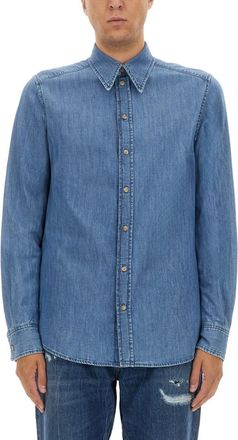 Dolce & Gabbana Denim Regular Solid Shirt