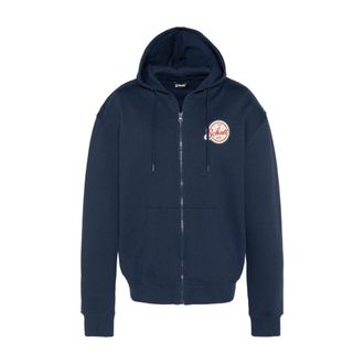 Schott NYC Schott Nyc, Hoodies & sweatvesten, Heren, Blauw, XL, Katoen, Baseball hoodie met rits