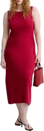 Mango Sleeveless Knit Midi Dress in Red at Nordstrom, Size 10