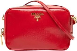 Prada Pre-owned Vintage Crossbody Bag - Dames - Vintage Schoudertas - Rood - ONE Size - Leer - Vintage