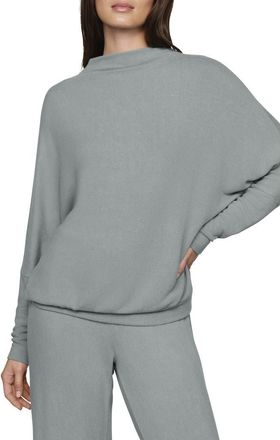 Eberjey Cozy Time Mock Neck Pullover in Lead at Nordstrom, Size X-Large