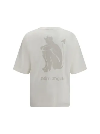 Palm Angels Logo-Embroidered T-Shirt - White
