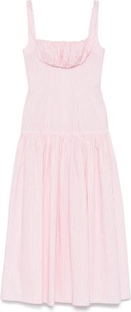 Rowen Rose Abito lungo con arricciatura - Rosa