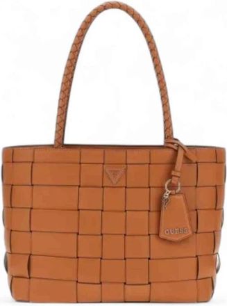 Guess Maylee Woven Shopper - Dames - Shoppers - Bruin - ONE Size - Leer - Tassen