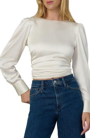 Joe's The Marie Tie Back Satin Top in Ecru at Nordstrom, Size X-Large