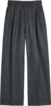 Maison Margiela Wide-leg Wool Trousers - Dark Grey - 38 (UK6 / XS)