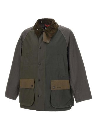Barbour patchwork corduroy collar jacket - Green